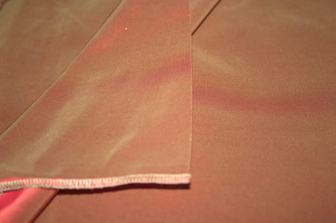100% SILK DUTCHESS SATIN GREEN X RUST COLOR 37 mm 54" wide