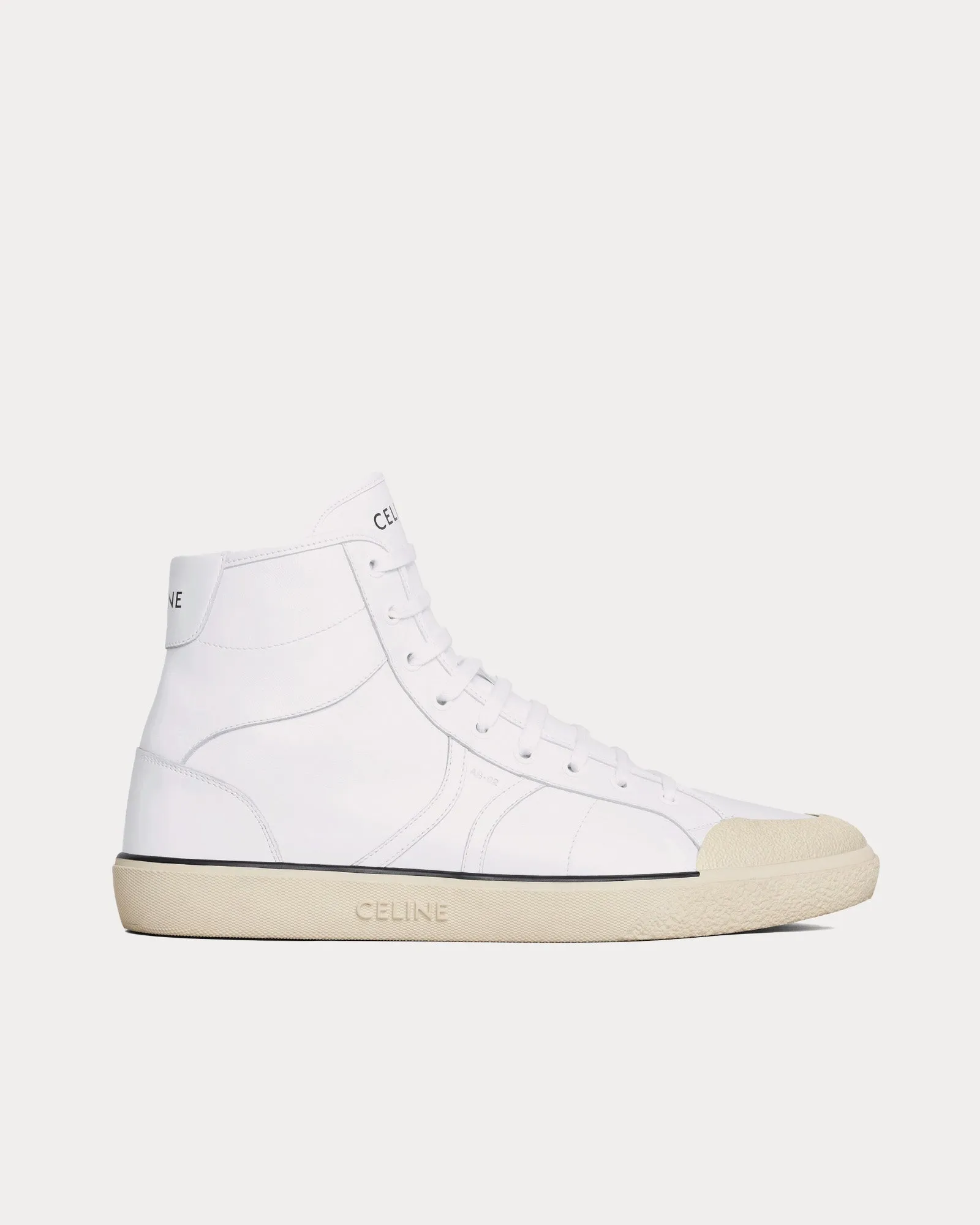 AS-02 Alan Lace-Up Optic White Mid Top Sneakers