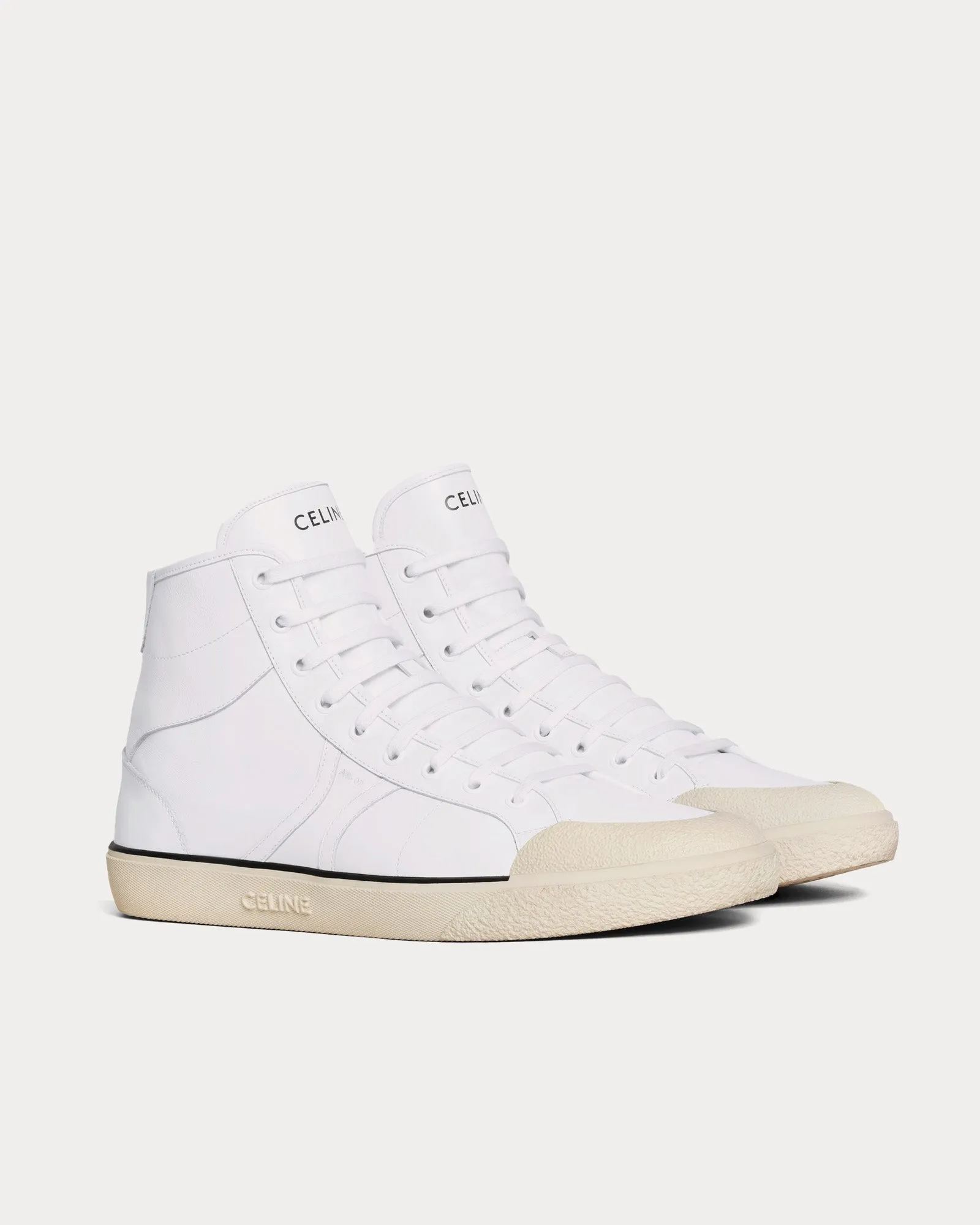 AS-02 Alan Lace-Up Optic White Mid Top Sneakers