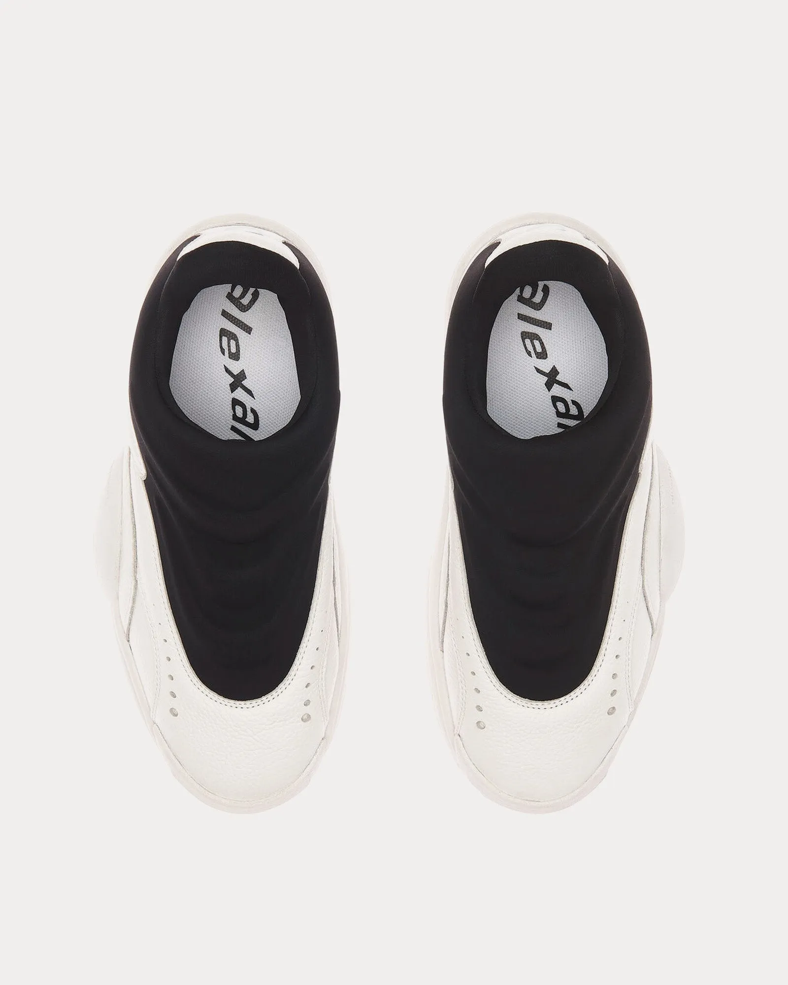AW Hoop Pebble Leather White / Black Slip On Sneakers