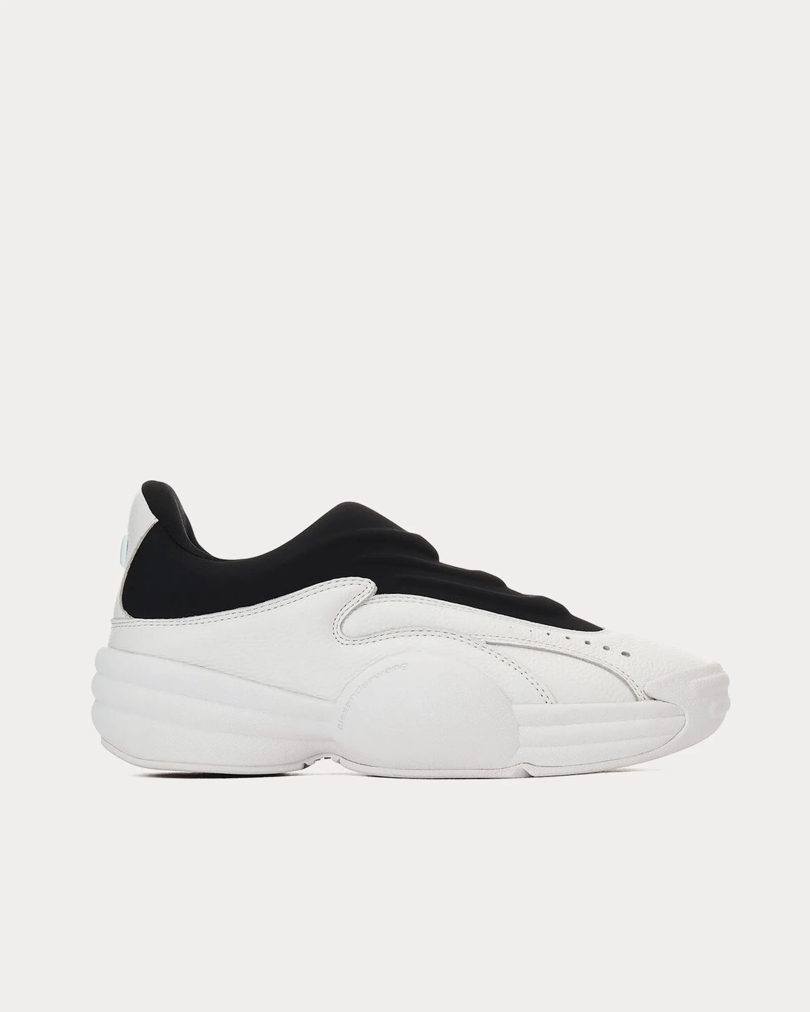 AW Hoop Pebble Leather White / Black Slip On Sneakers