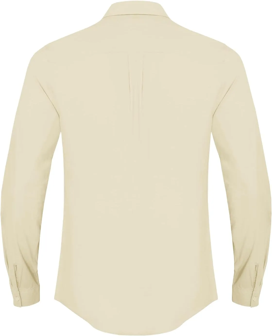 Button Down Linen Shirts for Men Casual Long Sleeve Regular Fit Cotton Beach Shirts with Pocket