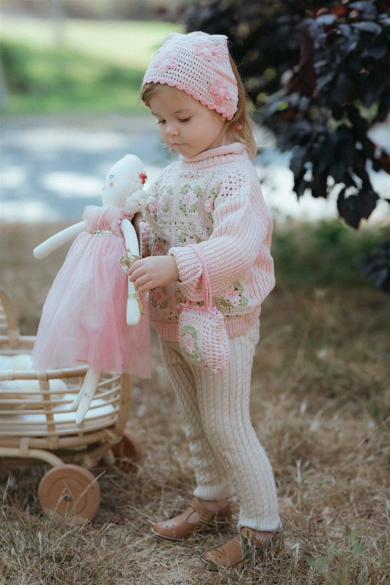 Crochet Bandana | Pink Flower