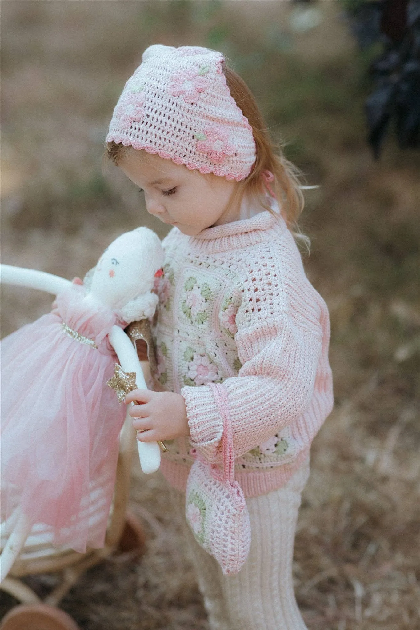 Crochet Bandana | Pink Flower