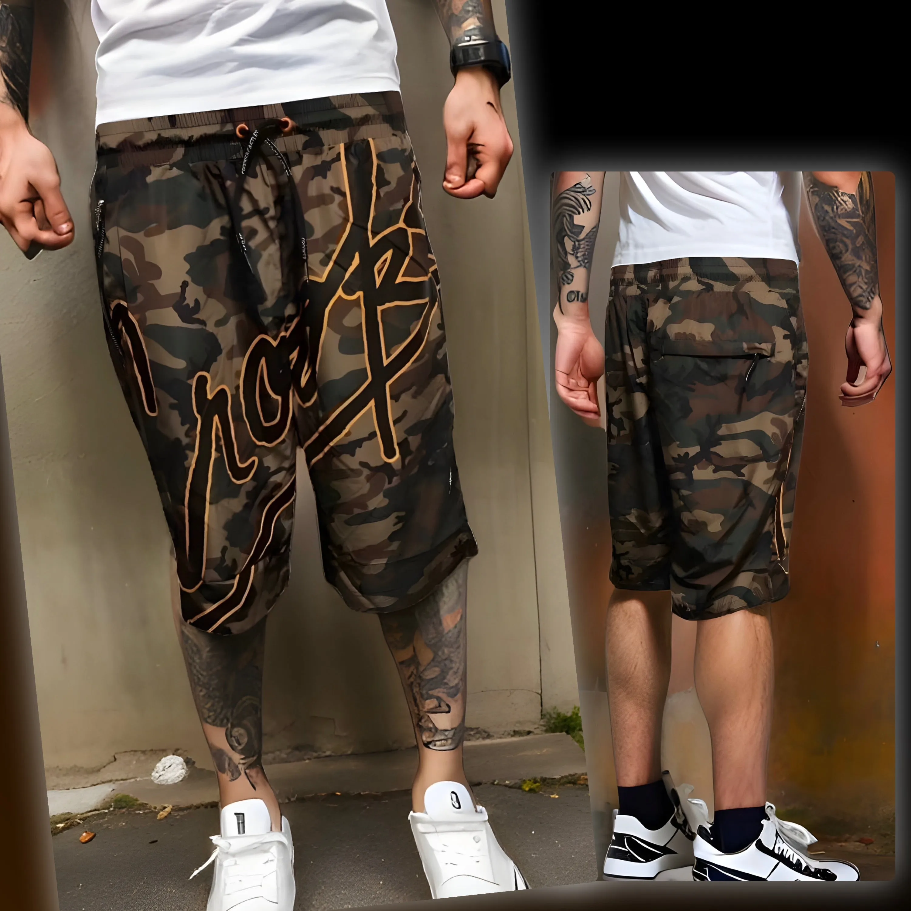 ^CROOKS & CASTLES^ (CAMOUFLAGE) ~SPLASH SCRIPT~ SUMMER SHORTS