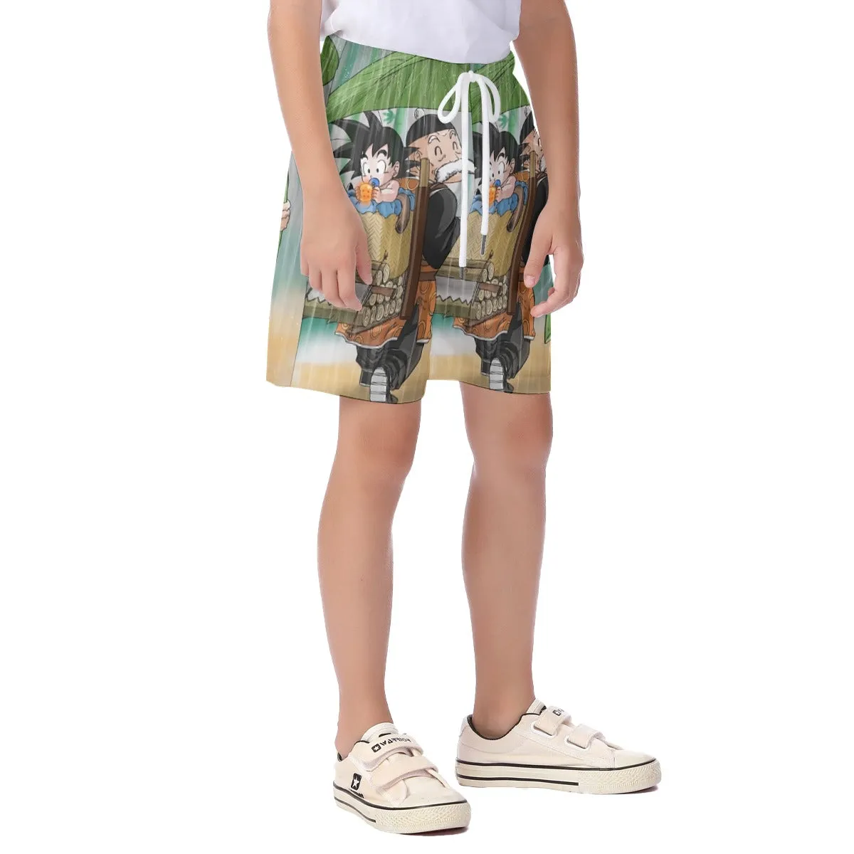 DBZ Kid Goku Super Saiyan Grandpa Gohan Cover Rain Cute Design  Kid's Beach Shorts