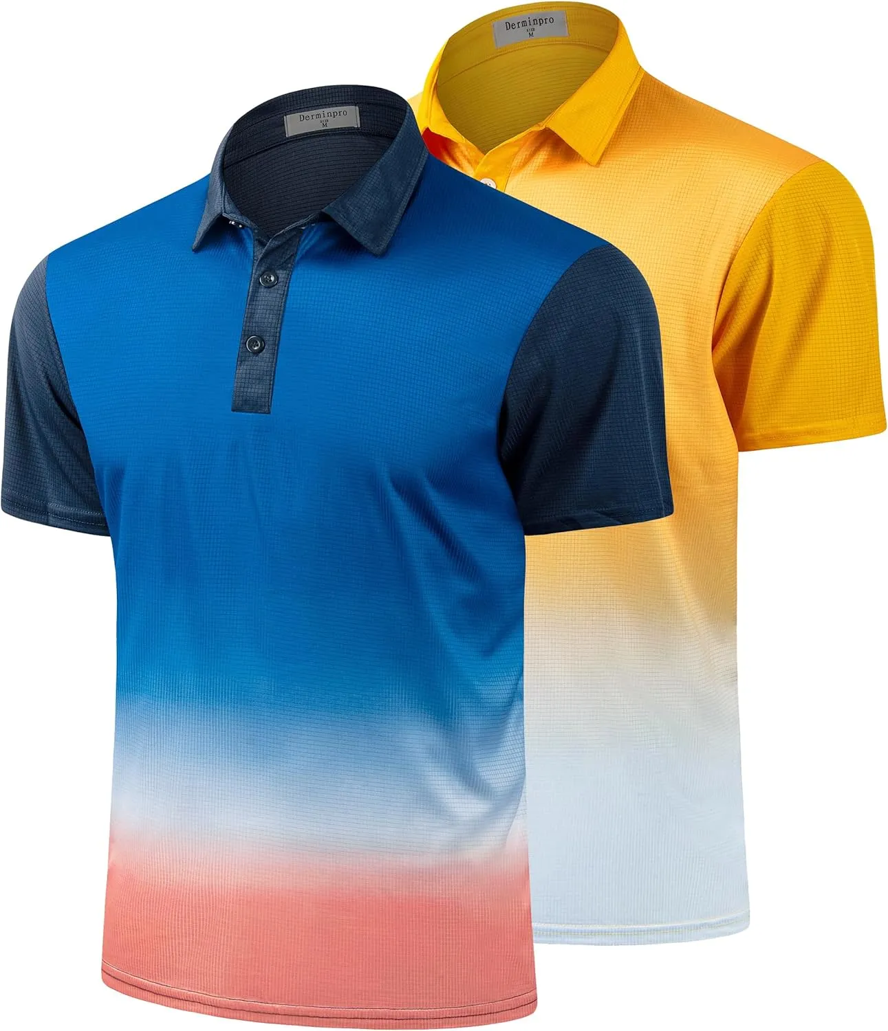 Derminpro Men's Fashion Collared Stretch Fit Casual Short Sleeve Quick Dry Golf Polo Shirts
