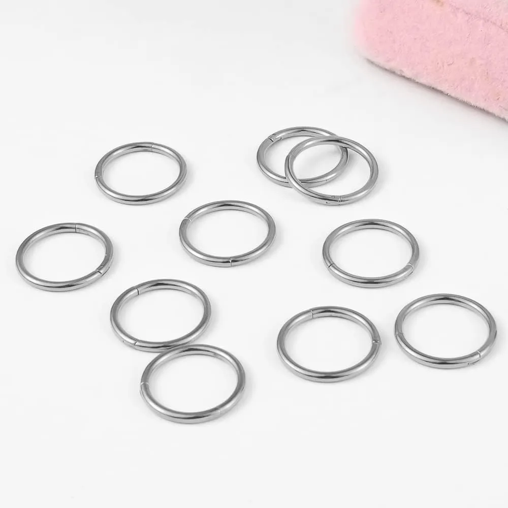 DOEARKO 10 PCS 16G Septum Nose Piercing Rings Hypoallergenic 316L Stainless Steel 0g 00g Plugs for Ears Body Piercing Jewelry