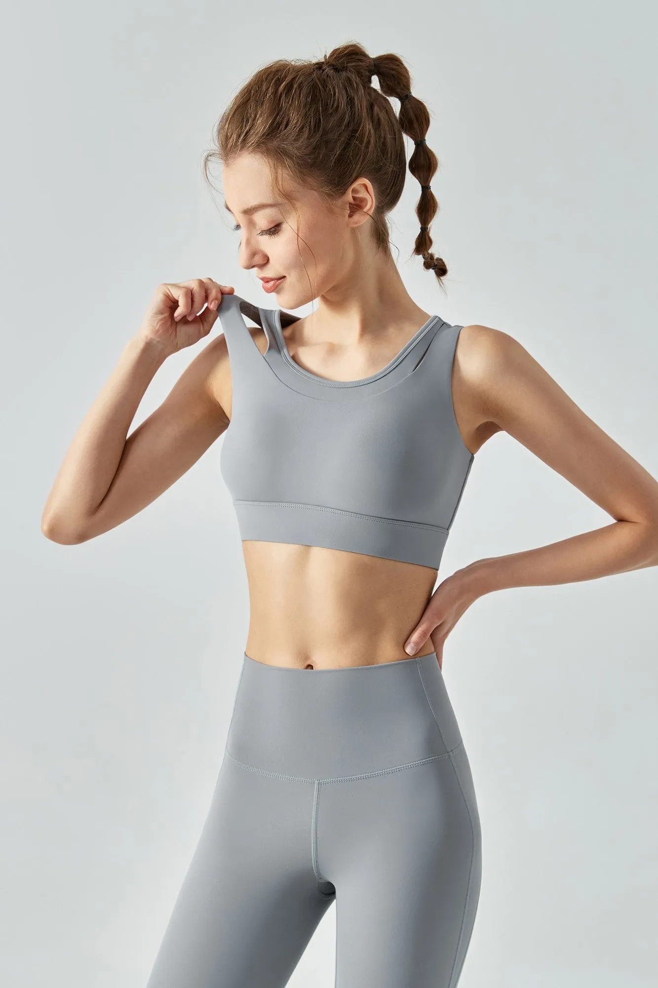 Fake Two Sports Bra & Leggings Activewear Set