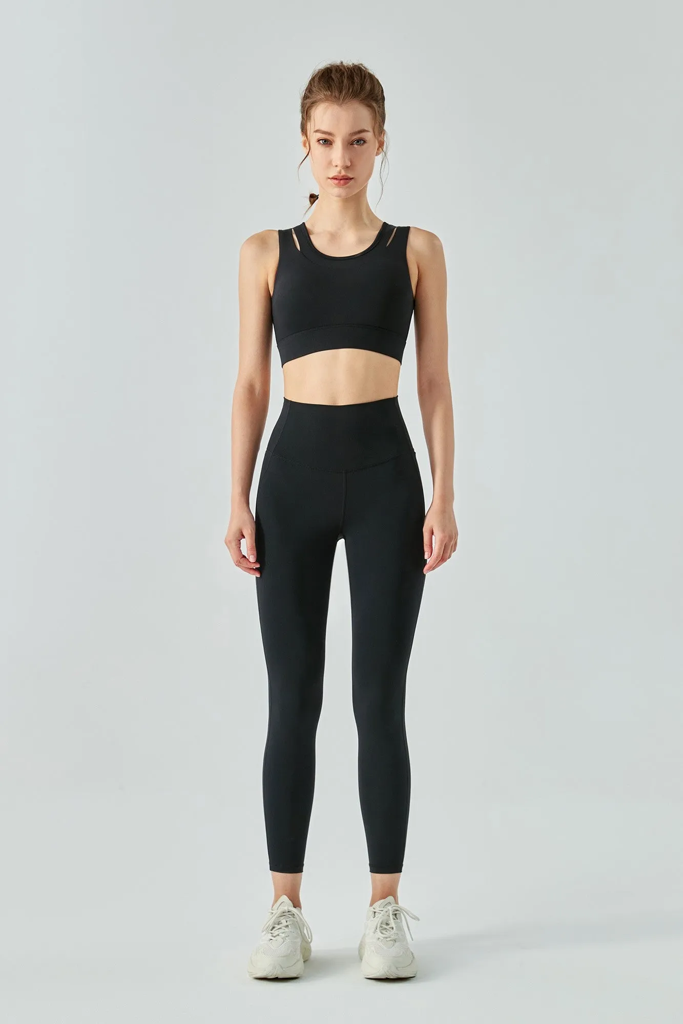 Fake Two Sports Bra & Leggings Activewear Set