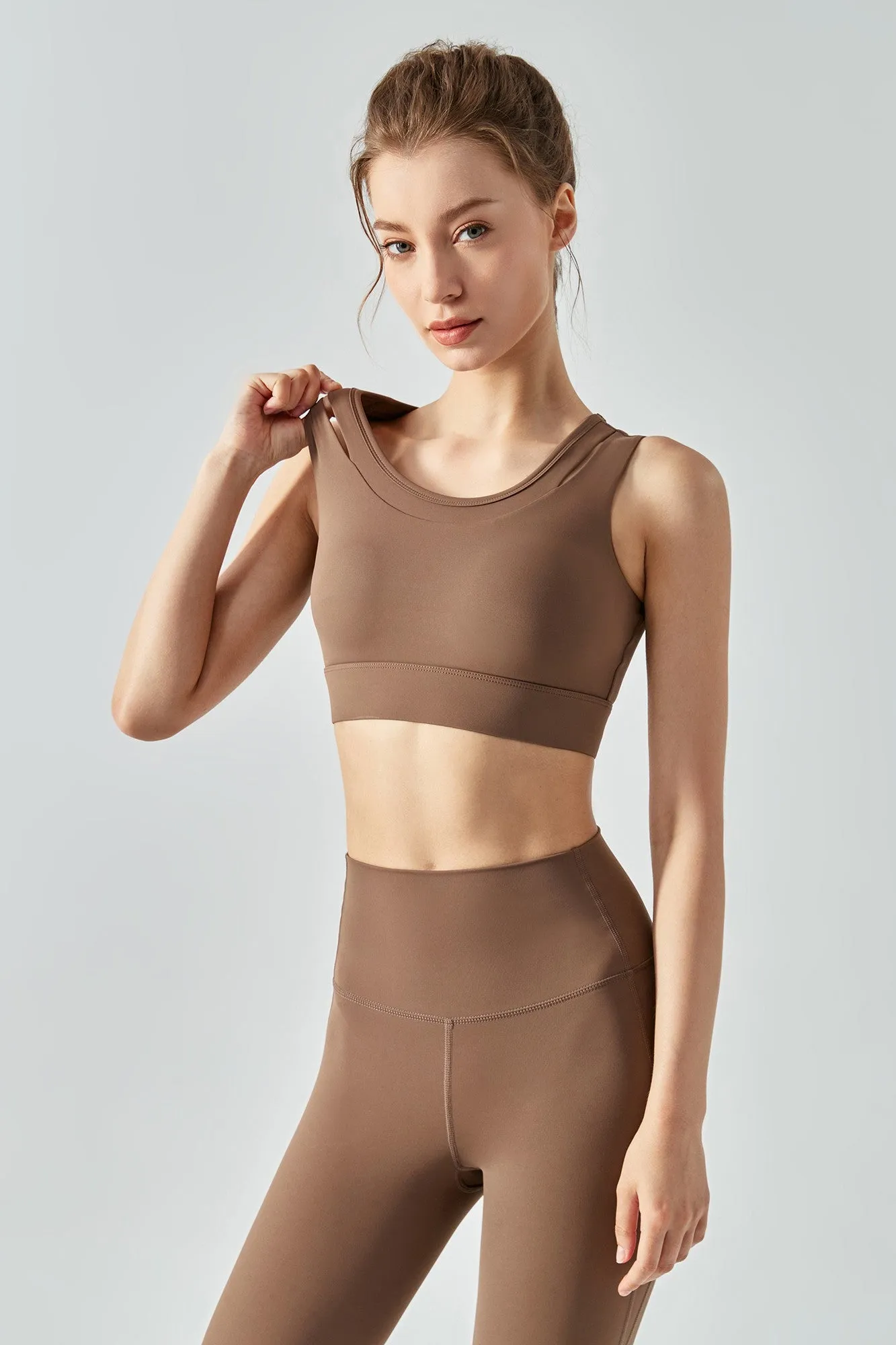 Fake Two Sports Bra & Leggings Activewear Set