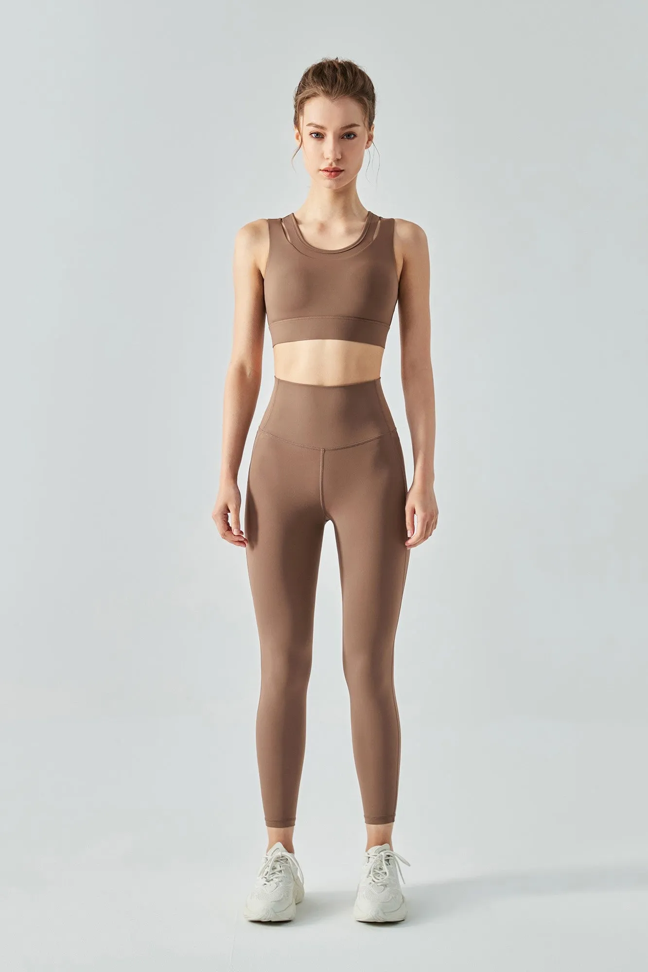 Fake Two Sports Bra & Leggings Activewear Set