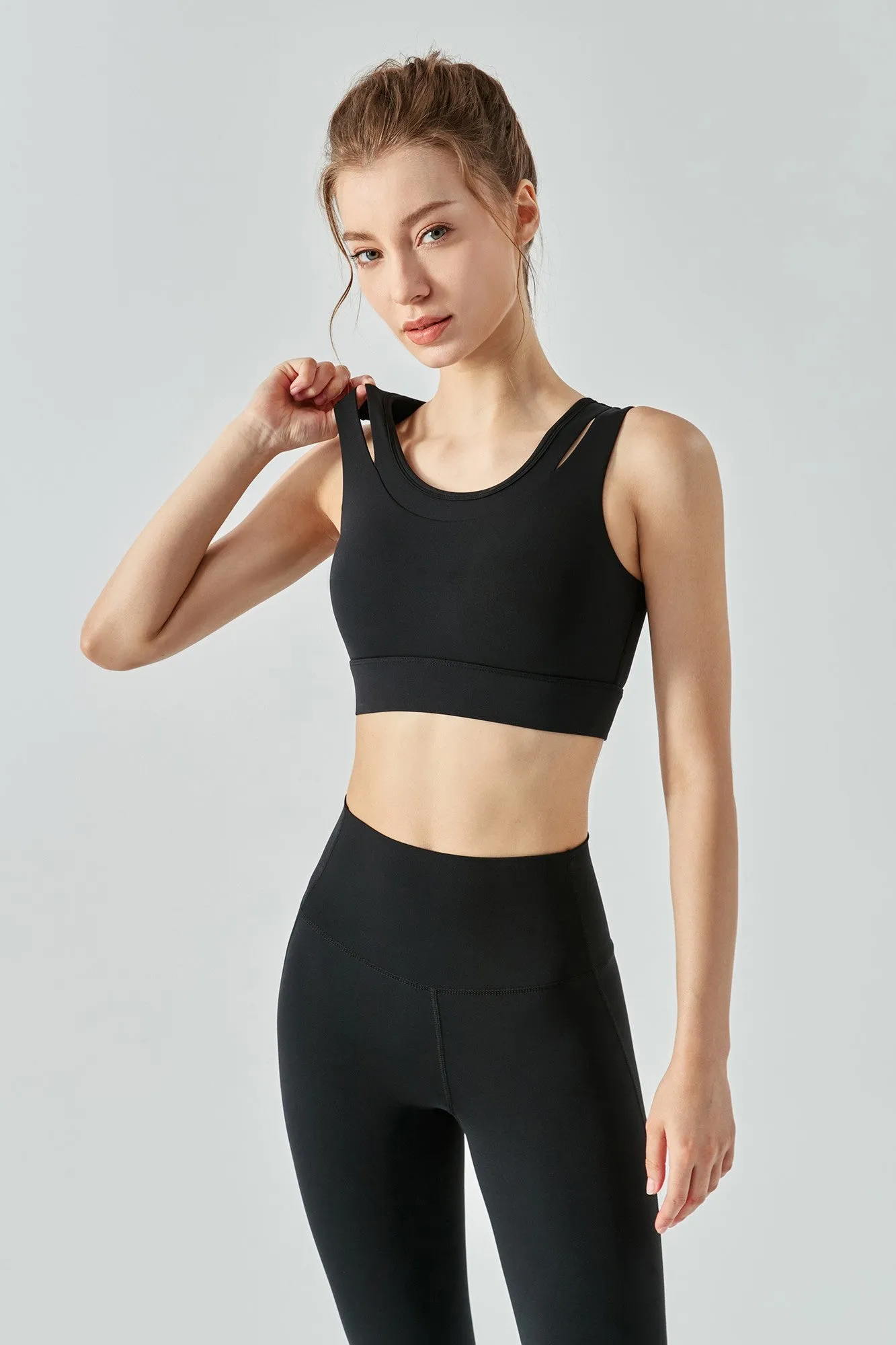 Fake Two Sports Bra & Leggings Activewear Set
