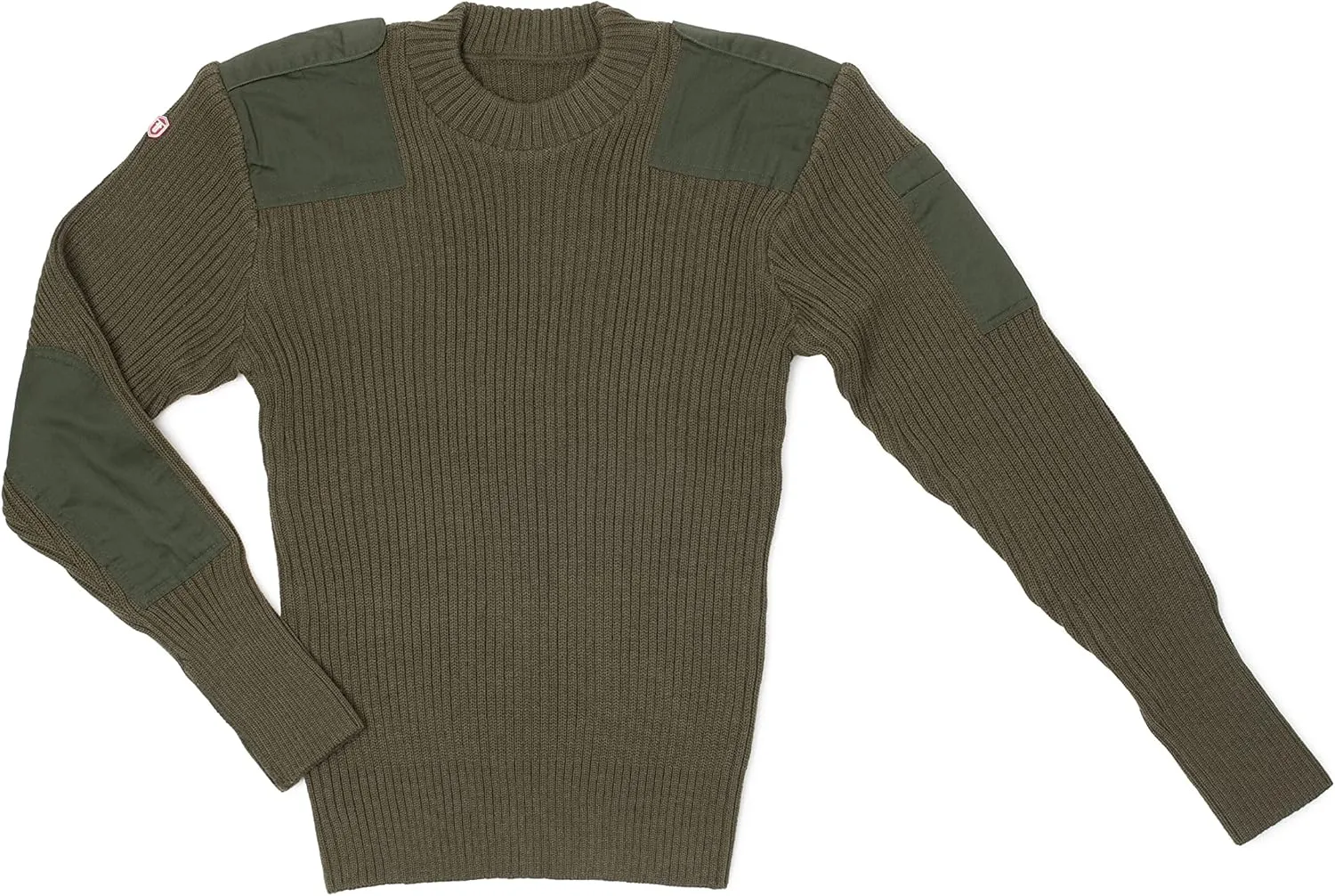 Flanders Fields Natural Wool British Commando Sweater | Military Sweaters for Men | Tactical Sweater with Shoulder Patches