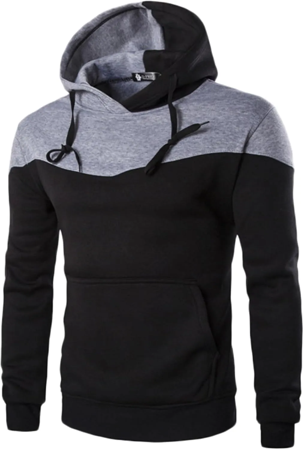 GPCHAN Men's Novelty Hoodies Sweatshirt Long Sleeve Color Block Hoodie Pullover Sweaters with Kangaroo Pocket