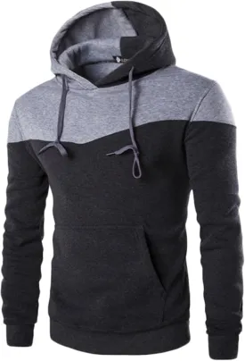 GPCHAN Men's Novelty Hoodies Sweatshirt Long Sleeve Color Block Hoodie Pullover Sweaters with Kangaroo Pocket