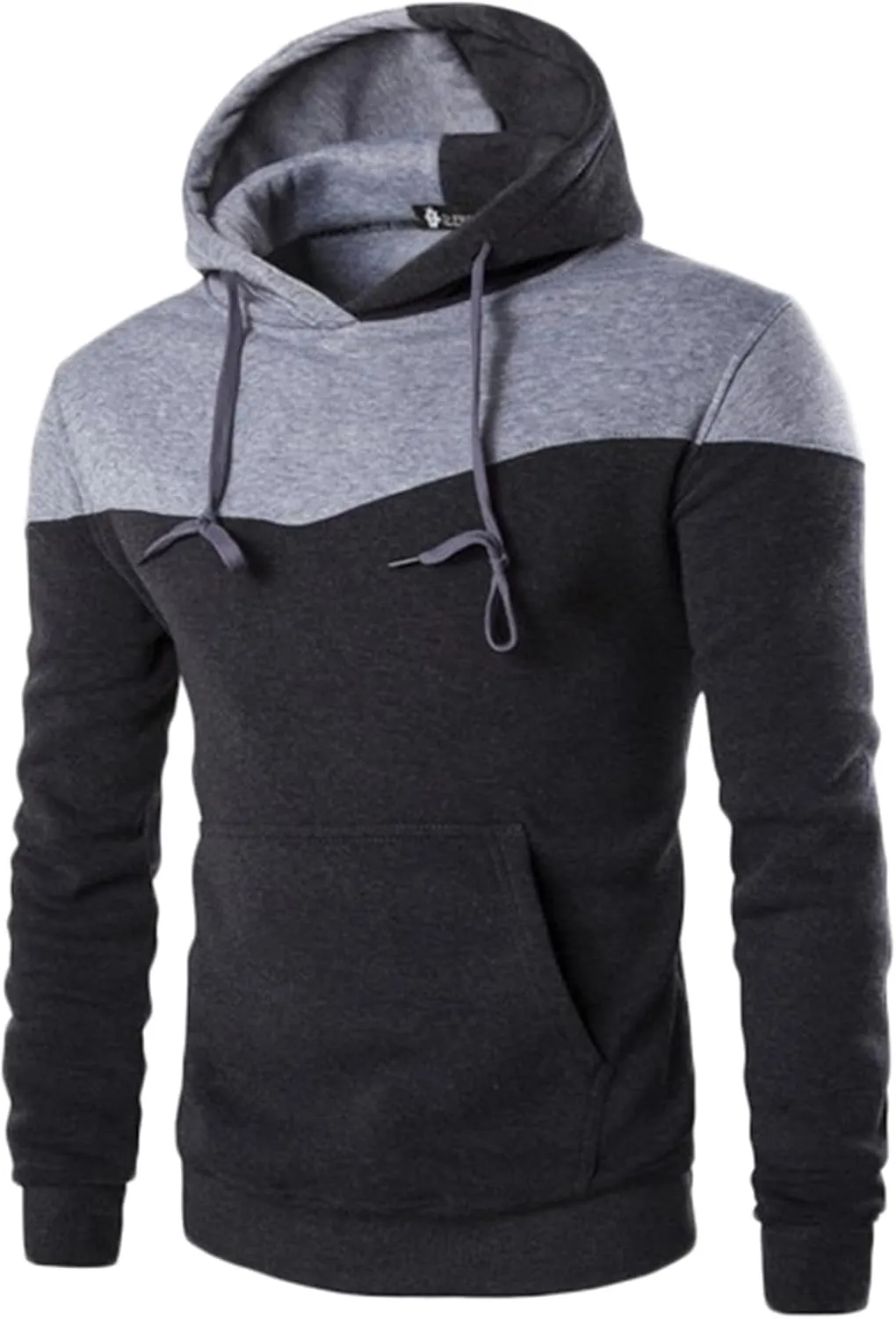 GPCHAN Men's Novelty Hoodies Sweatshirt Long Sleeve Color Block Hoodie Pullover Sweaters with Kangaroo Pocket