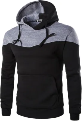 GPCHAN Men's Novelty Hoodies Sweatshirt Long Sleeve Color Block Hoodie Pullover Sweaters with Kangaroo Pocket