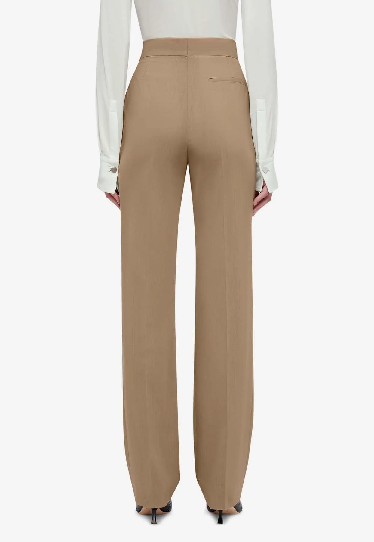 High-Waist Wool Pants