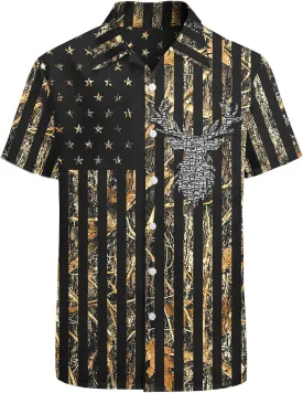 HUGLAZY 80s 90s Outfit Hawaiian Shirt for Men Big and Tall Short Sleeve Button Down Shirts Funny Party Outfit
