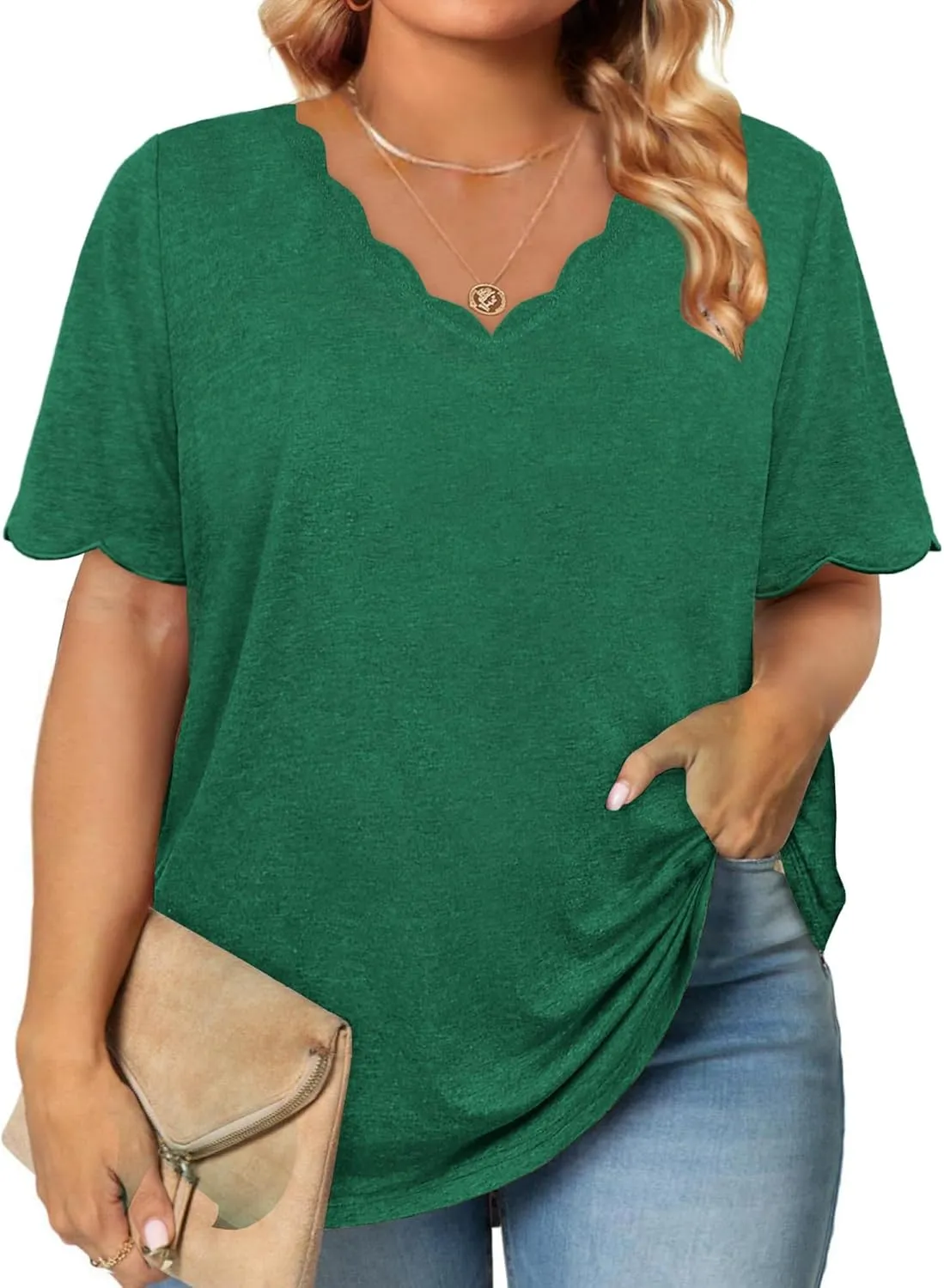 JomeDesign Womens Tops Casual V Neck Blouse Tredny Fasion Short Sleeve Loose Fit Tshirts Beach Vaction Clothes
