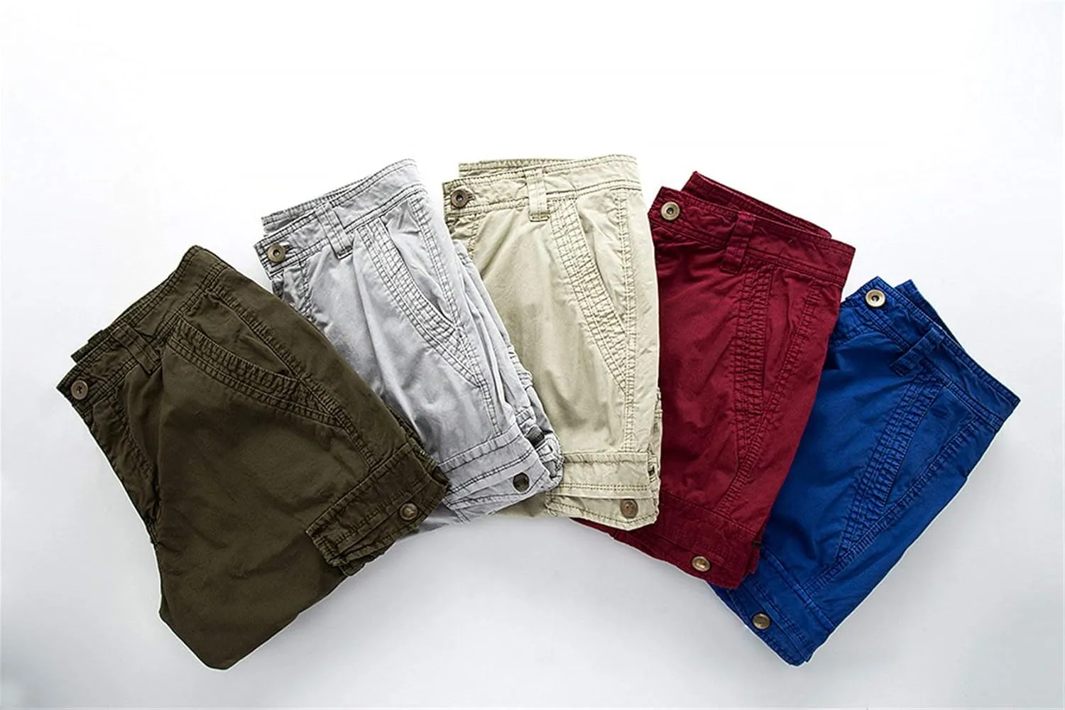 Kaxiya2021 Men's Cargo Shorts Summer Relaxed Fit Multi-Pocket Beach Shorts Lightweight Twill Outdoor Cotton Short Pants