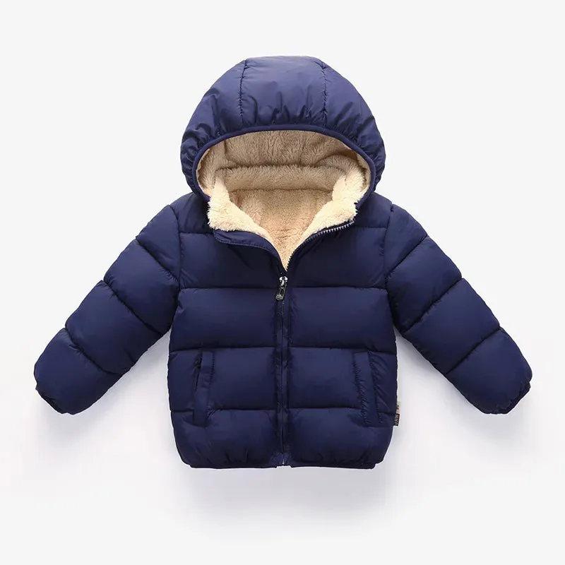 Kids' Warm Winter Coats - Plush Hooded Snowsuit Jackets