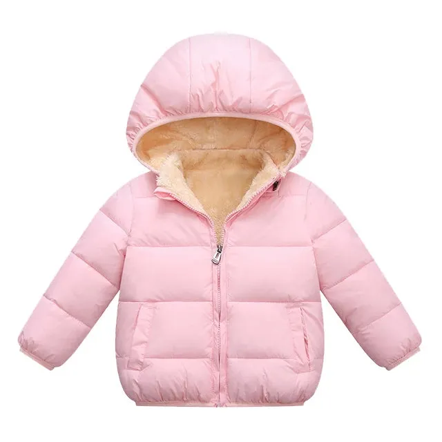 Kids' Warm Winter Coats - Plush Hooded Snowsuit Jackets