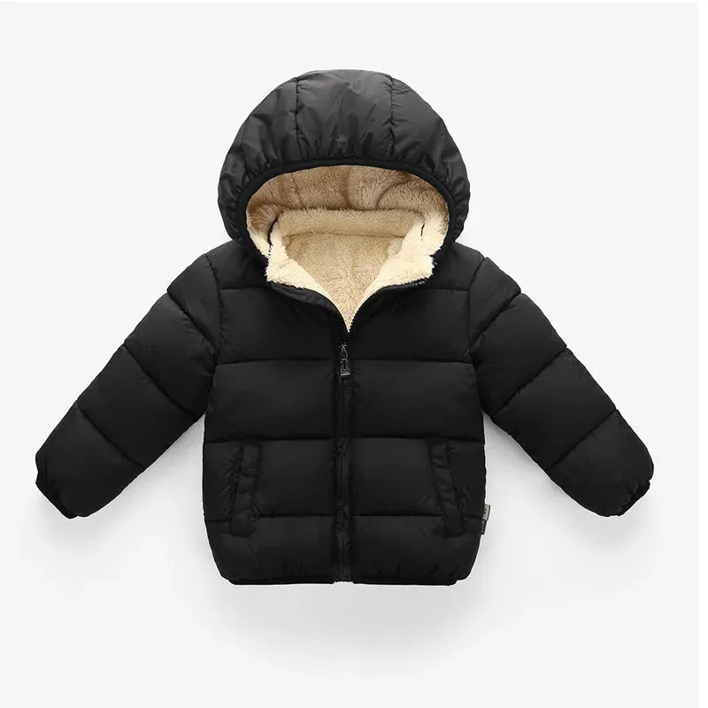 Kids' Warm Winter Coats - Plush Hooded Snowsuit Jackets