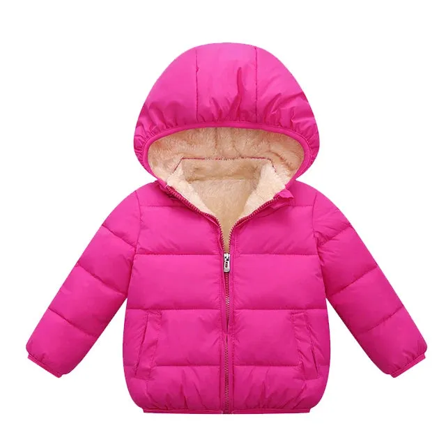 Kids' Warm Winter Coats - Plush Hooded Snowsuit Jackets