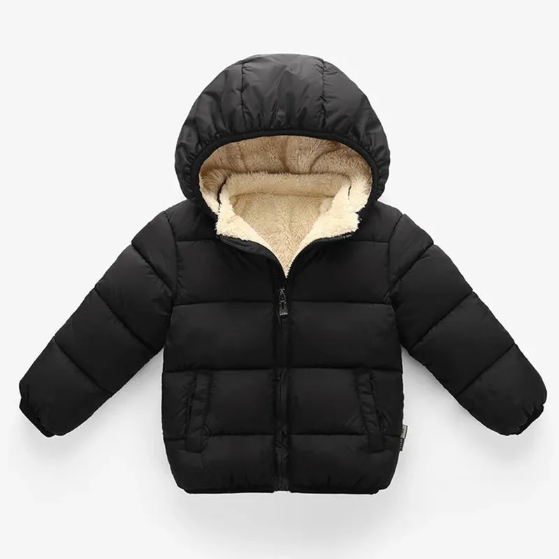 Kids' Warm Winter Coats - Plush Hooded Snowsuit Jackets