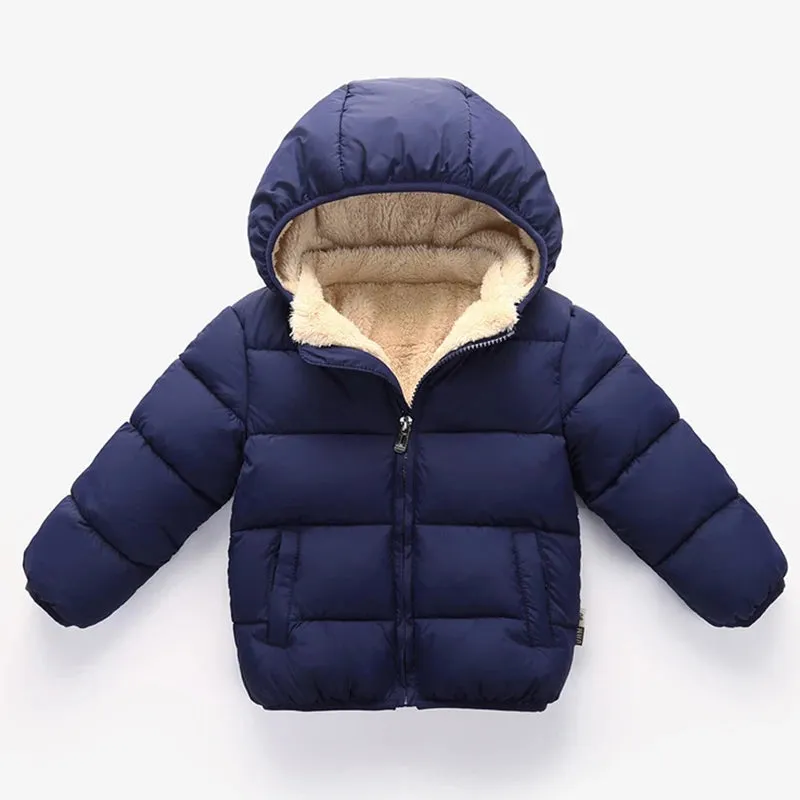 Kids' Warm Winter Coats - Plush Hooded Snowsuit Jackets