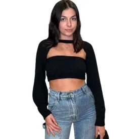 Knit Tube Top and Shrug Set