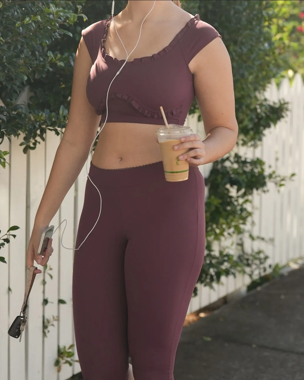 Lace Capri Pants - Chocolate Cherry