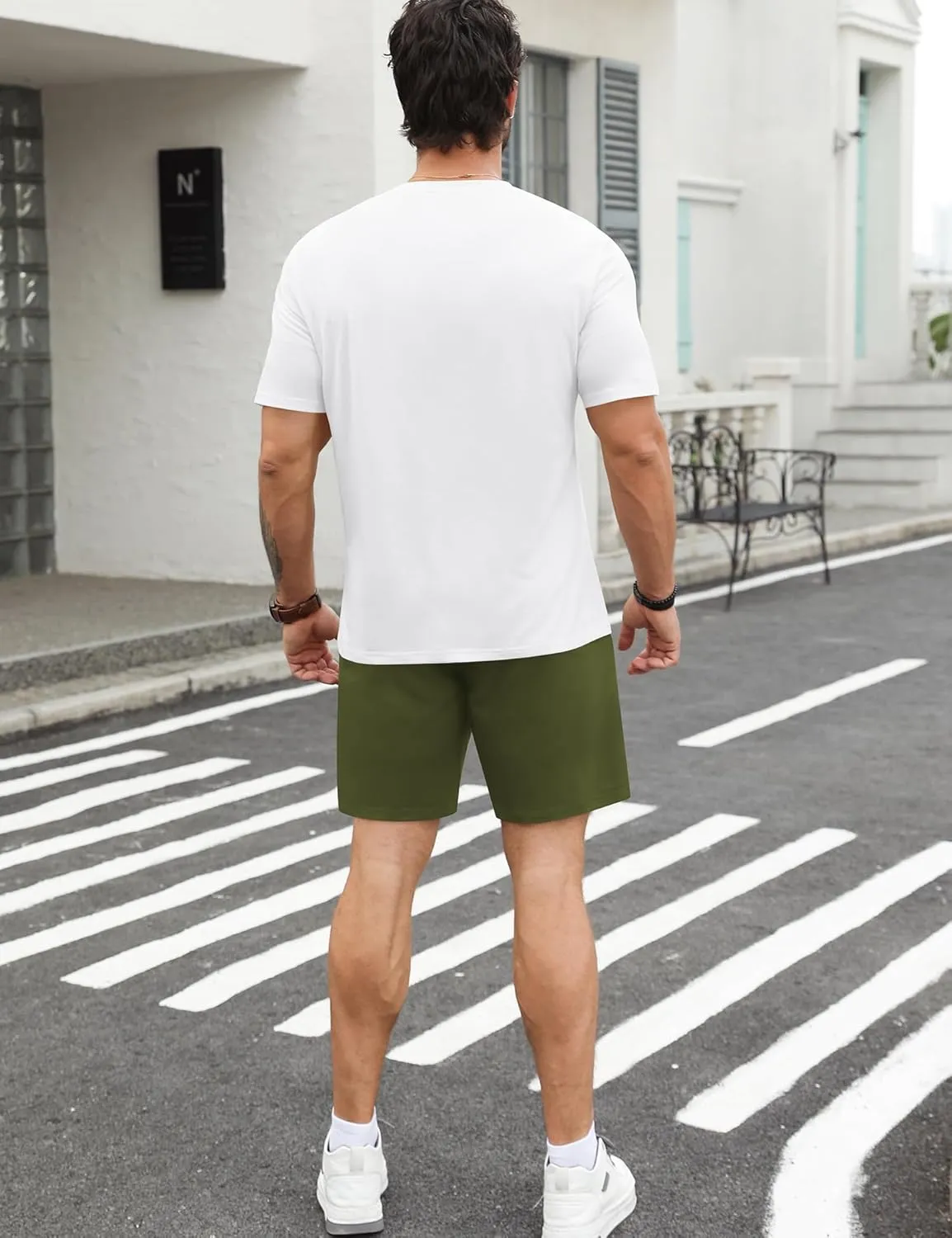 LecGee Men's Hawaiian Short Sleeve Tracksuit Summer T Shirt & Shorts set Aloha Tropical Two Piece Casual Daily Beach