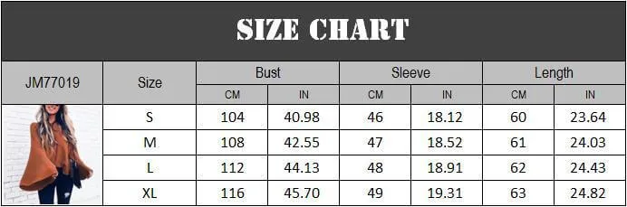 Long Dolman Flared Sleeve Women Sweater