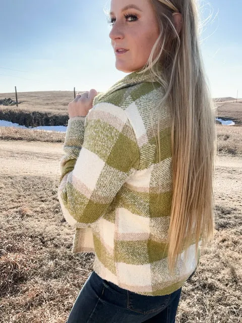 Meet Me In Manhattan Lime Plaid Jacket