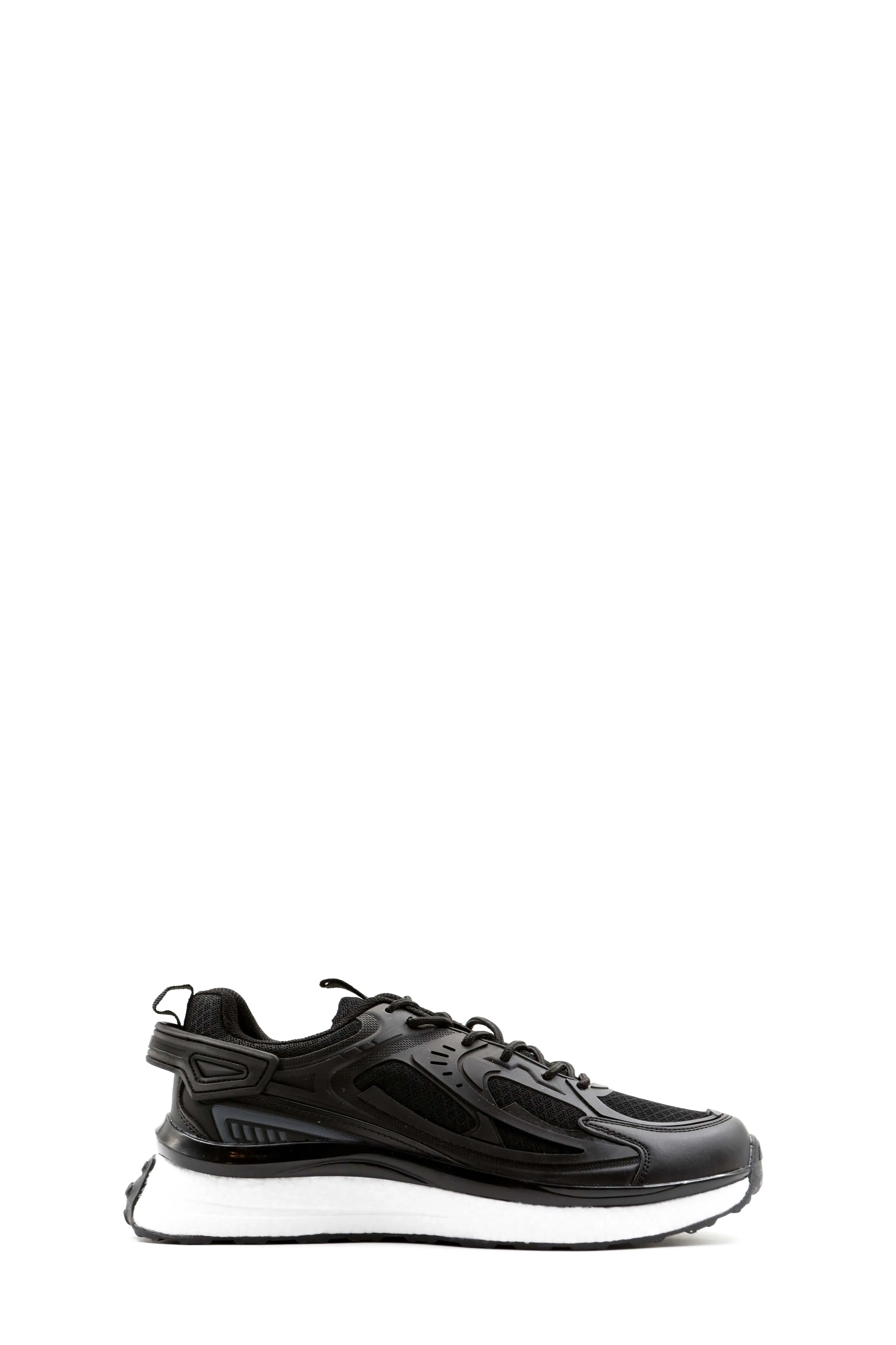 Men's Black Performance Sneakers with Cushioned Sole - Wessi