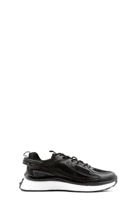 Men's Black Performance Sneakers with Cushioned Sole - Wessi