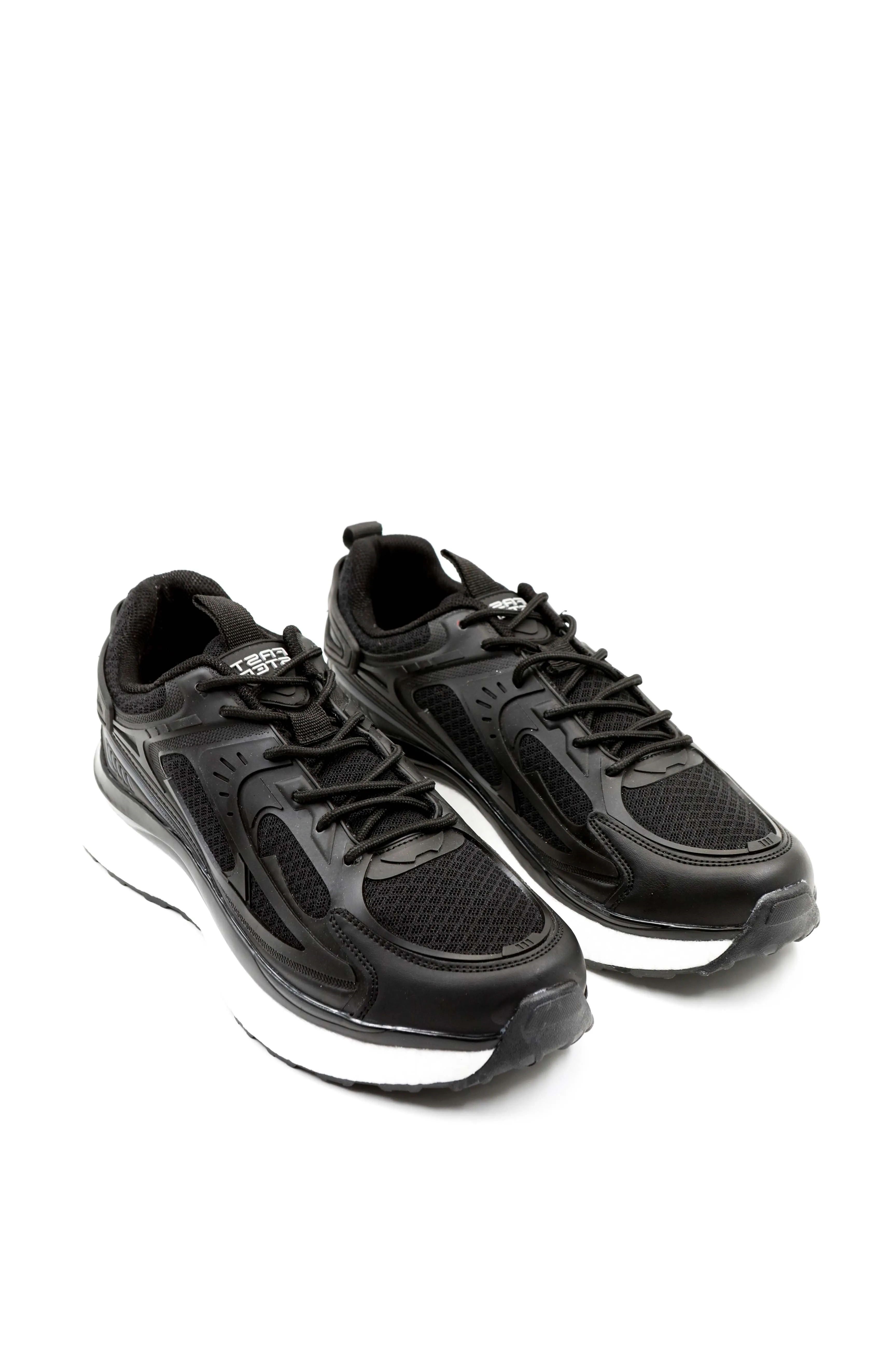 Men's Black Performance Sneakers with Cushioned Sole - Wessi