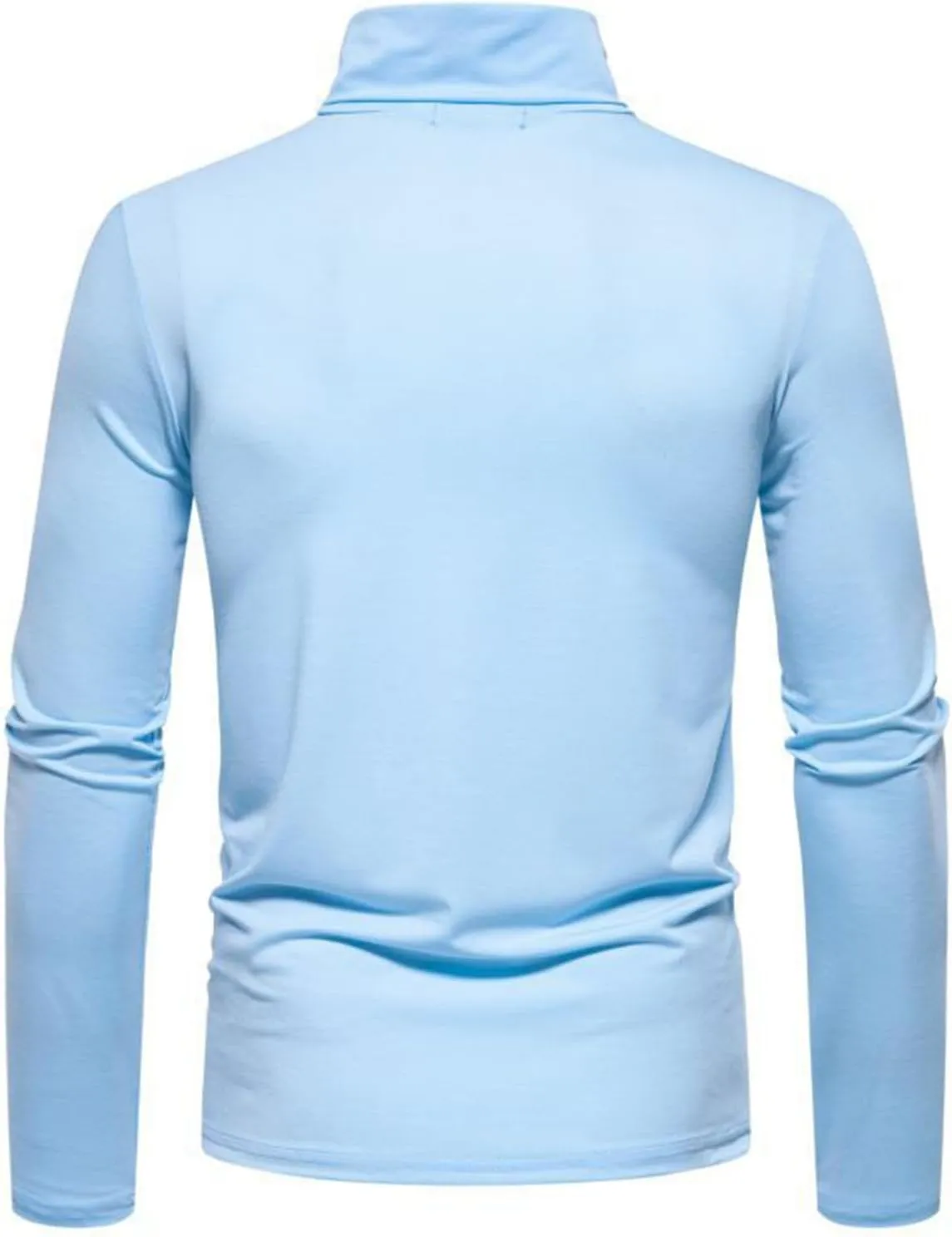 Men's Casual Mock Turtleneck T-Shirts Basic Long Sleeve Thermal Stretchy Pullover Lightweight Undershirt Sweater Tops