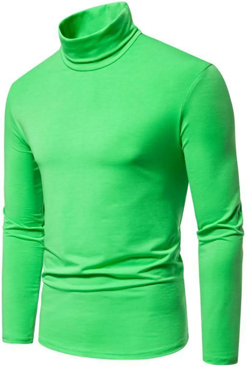 Men's Casual Mock Turtleneck T-Shirts Basic Long Sleeve Thermal Stretchy Pullover Lightweight Undershirt Sweater Tops