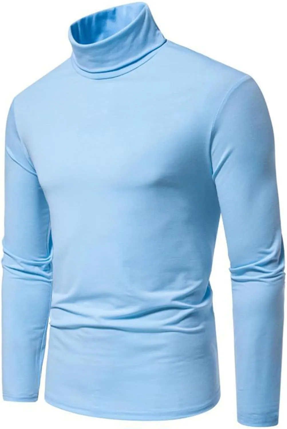 Men's Casual Mock Turtleneck T-Shirts Basic Long Sleeve Thermal Stretchy Pullover Lightweight Undershirt Sweater Tops