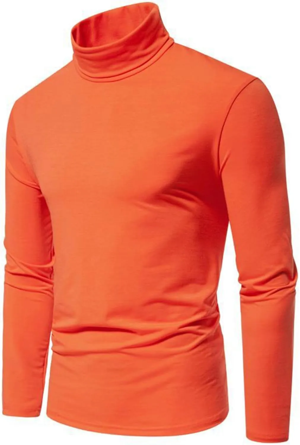 Men's Casual Mock Turtleneck T-Shirts Basic Long Sleeve Thermal Stretchy Pullover Lightweight Undershirt Sweater Tops