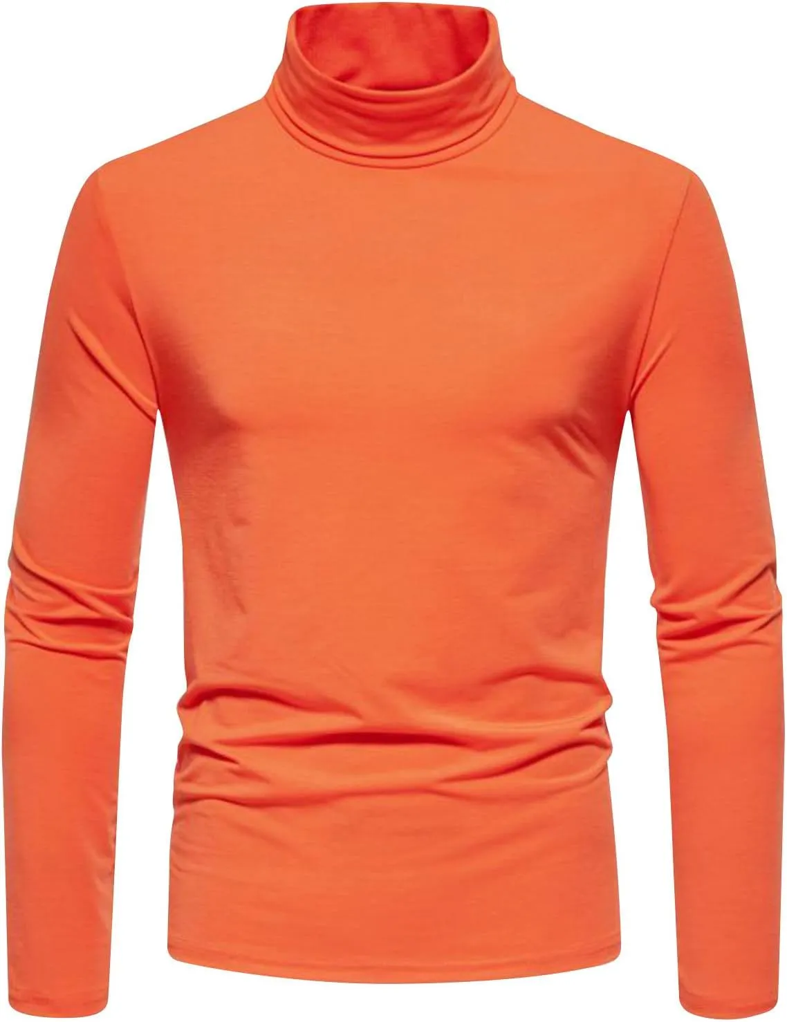 Men's Casual Mock Turtleneck T-Shirts Basic Long Sleeve Thermal Stretchy Pullover Lightweight Undershirt Sweater Tops
