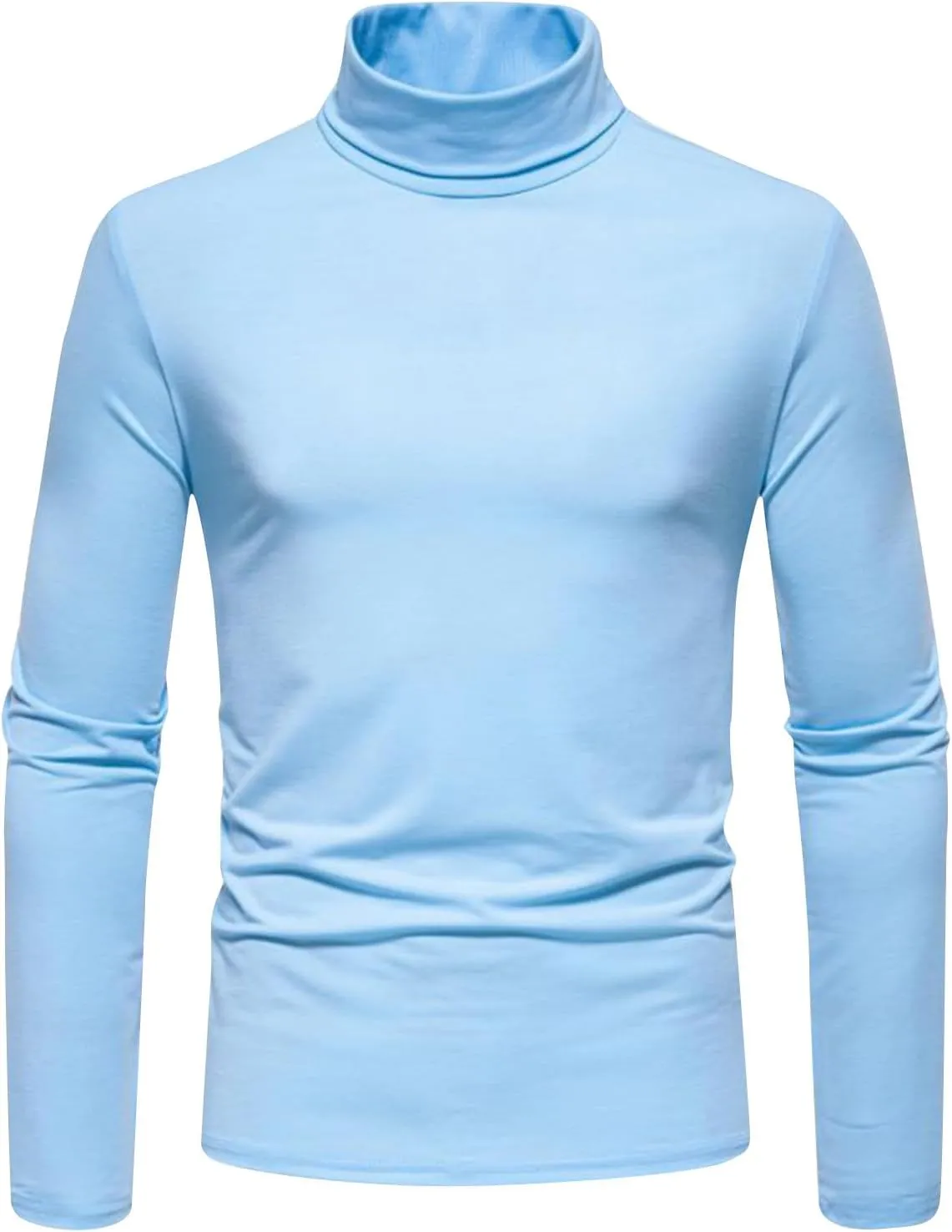 Men's Casual Mock Turtleneck T-Shirts Basic Long Sleeve Thermal Stretchy Pullover Lightweight Undershirt Sweater Tops