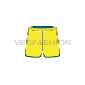 Mens Curved Hem Swim Shorts