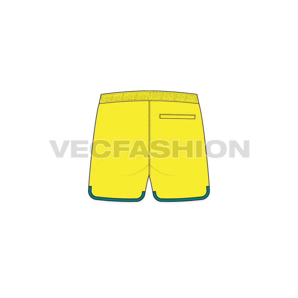 Mens Curved Hem Swim Shorts