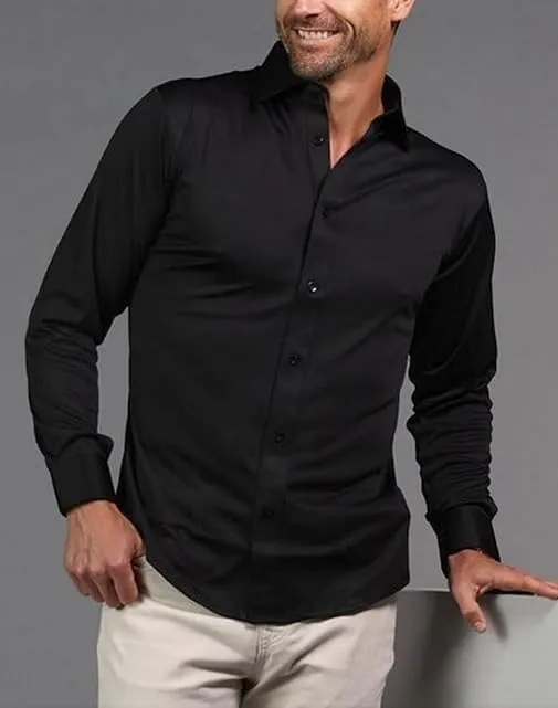 Mens Dress Shirts Stretch Slim Fit Long Sleeve Dress Shirts for Men Casual Business Regualr Fit Button Down Shirt