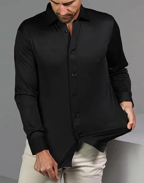 Mens Dress Shirts Stretch Slim Fit Long Sleeve Dress Shirts for Men Casual Business Regualr Fit Button Down Shirt
